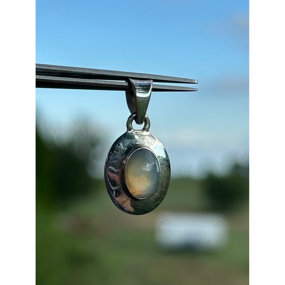 Dainty‎ Ethiopian Opal Sterling Silver Pendant